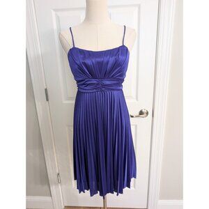 Vintage Y2K Deb Purple Pleated Babydoll Satin Party Dress Fairy Sz Small